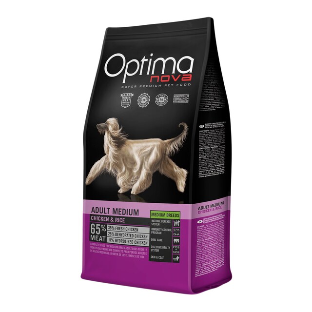 Pienso para perros adultos medianos Optima Nova pollo y arroz