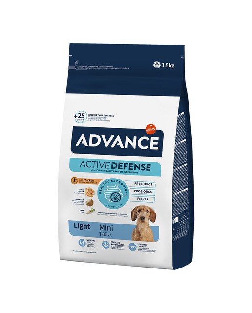 Advance - Pienso para perros adultos mini Advance Light pollo y arroz