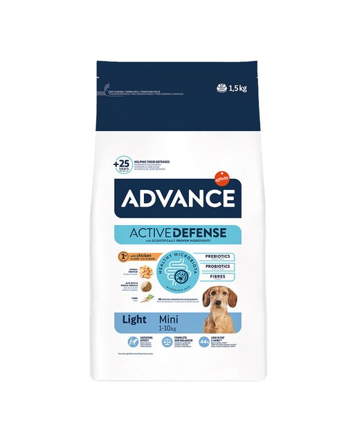 Pienso para perros adultos mini Advance Light pollo y arroz 3