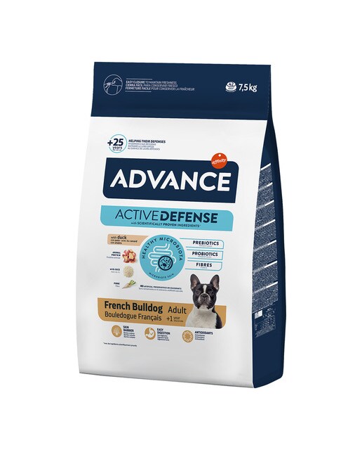 Advance - Pienso para perros adultos Bulldog Francés Advance pato y arroz