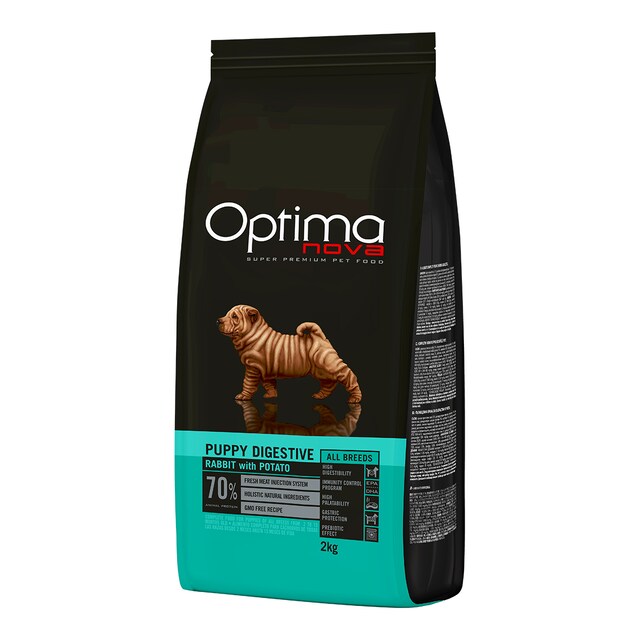 Pienso para perros cachorros Optima Nova Grain Free Puppy Digestive conejo y patata 2 kg