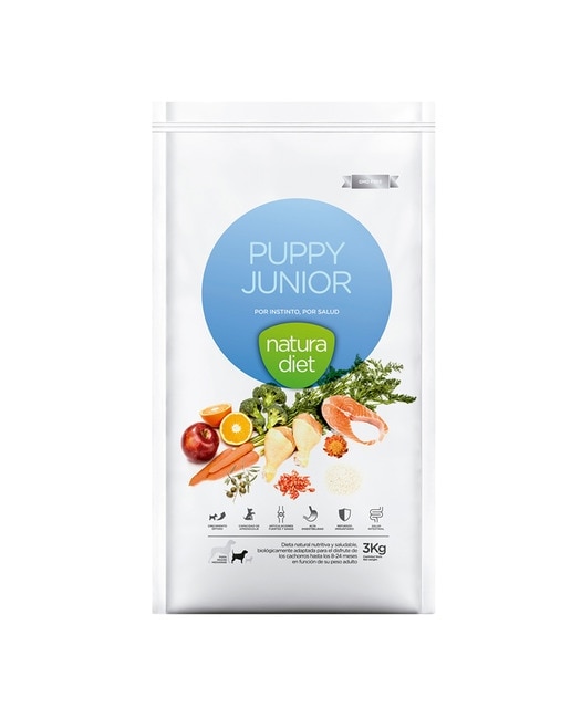 Natura Diet - Pienso para perros cachorros o jóvenes medianos Natura Diet pollo y arroz