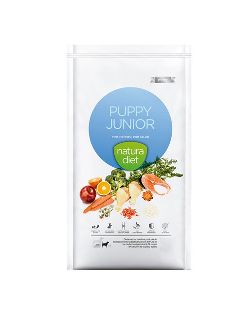 Natura Diet - Pienso para perros cachorros o jóvenes medianos Natura Diet pollo y arroz