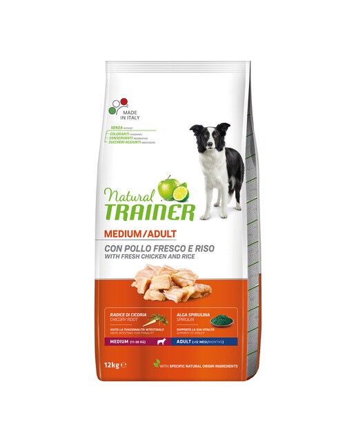Natural Trainer - Pienso para perros adultos medianos Natural Trainer pollo y arroz