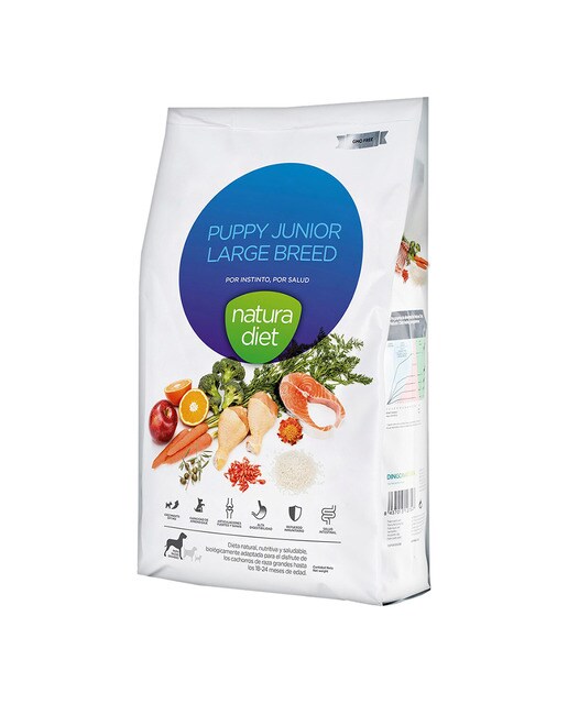 Natura Diet - Pienso para perros cachorros grandes Natura Diet puppy junior 12 kg.