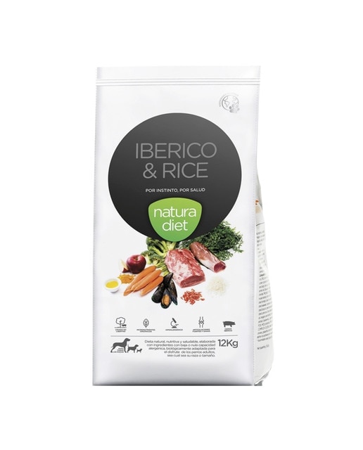 Natura Diet - Pienso para perros adultos Natura Diet cerdo ibérico y arroz