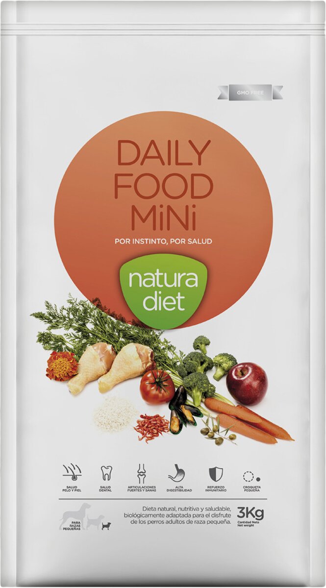 Natura Diet - Pienso para perros adultos minis Natura Diet Daily Food pollo 3 kg