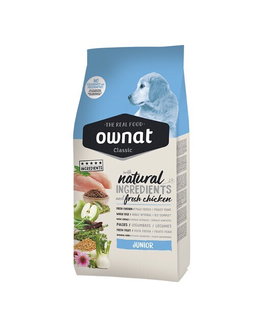 Pienso para perros cachorros y junior Ownat Classic pollo 4 kg