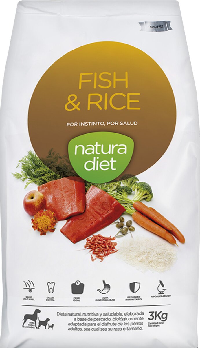 Natura Diet - Pienso para perros adultos Natura Diet pescado y arroz