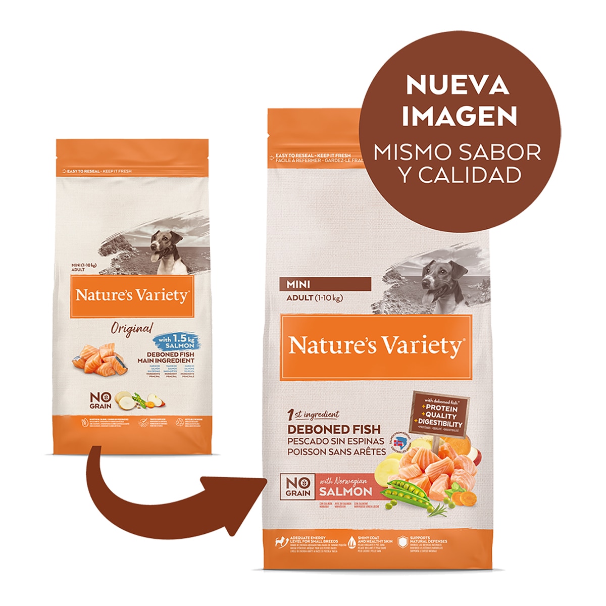 Pienso para perros adultos minis Nature's Variety No Grain salmón 2