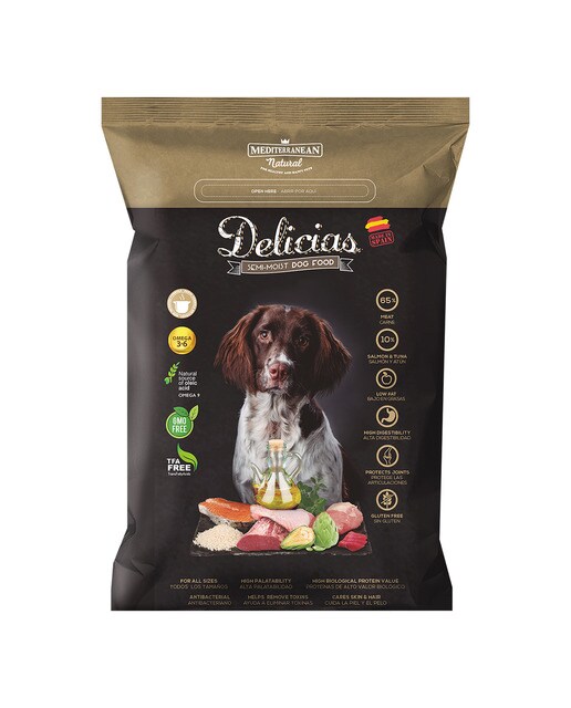 Mediterranean Natural - Pienso semihúmedo para perros adultos Mediterranean Natural Delicias carne y pescado…