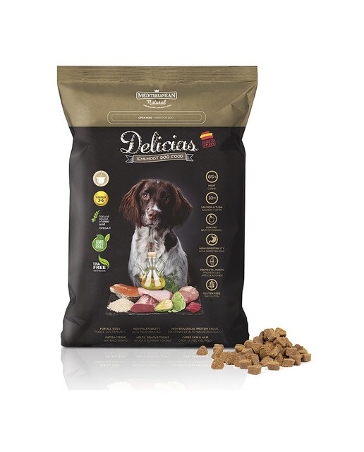 Pienso semihúmedo para perros adultos Mediterranean Natural Delicias carne y pescado 3 kg 2
