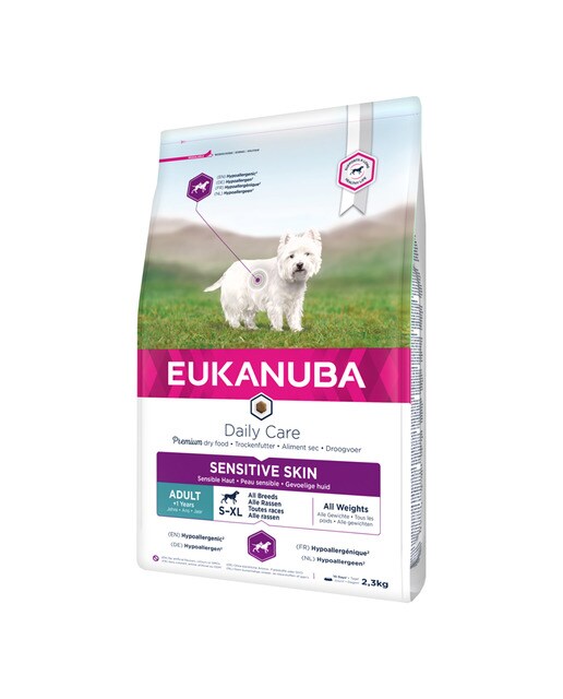 Eukanuba - Pienso para perros adultos Eukanuba Daily Care piel sensible 2,3 kg