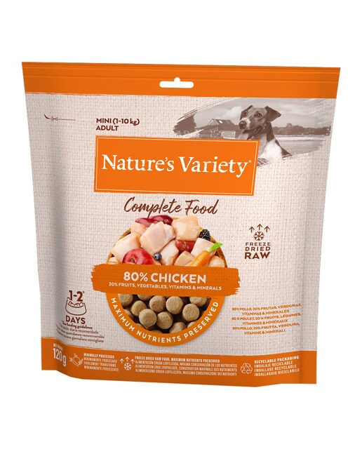 Nature's Variety - Pienso para perros adultos minis Nature's Variety Complete Food pollo liofilizado 120 g