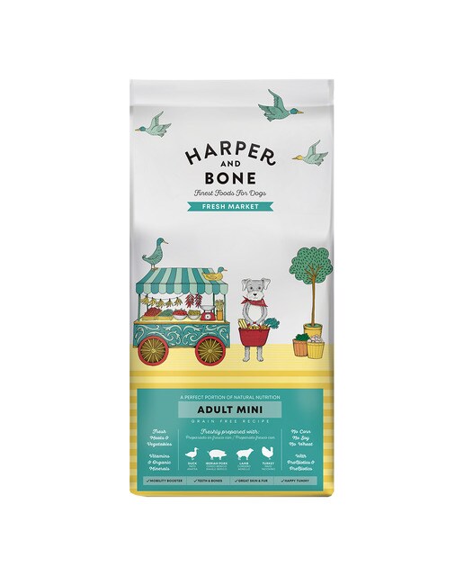 Harper and Bone - Pienso para perros adultos minis Harper and Bone mercado fresco pato, cerdo ibérico…