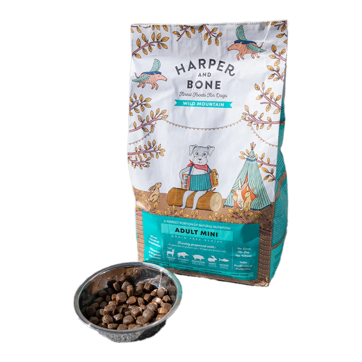 Imagen 3 de Pienso para perros adultos minis Harper and Bone montaña salvaje venado, jabalí, cerdo ibérico, conejo y salmón