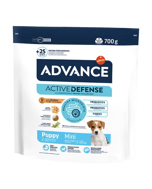 Advance - Pienso para perros cachorros mini Advance pollo y arroz