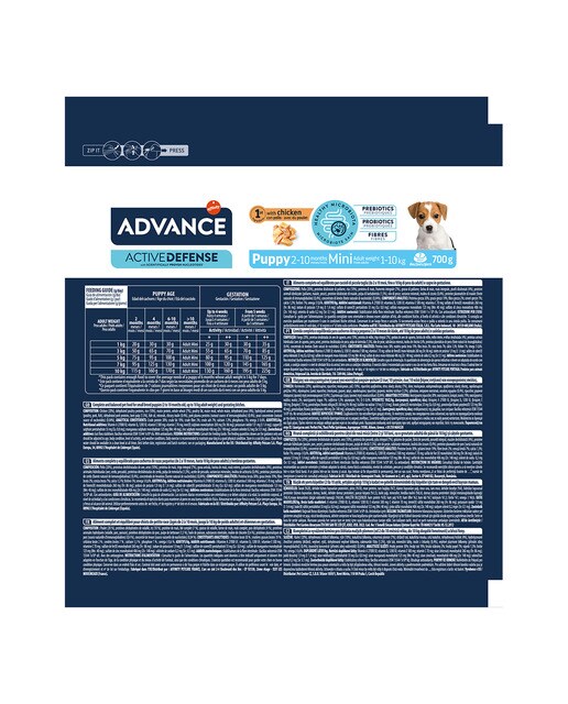 Pienso para perros cachorros mini Advance pollo y arroz 4