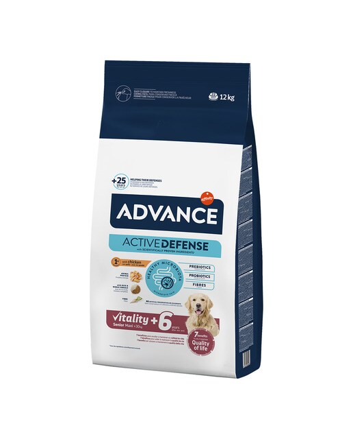 Advance - Pienso para perros sénior +6 años Advance Vitality Maxi pollo y arroz 12 Kg