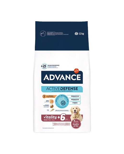 Pienso para perros sénior +6 años Advance Vitality Maxi pollo y arroz 12 Kg 3