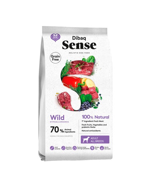 Dibaq Sense - Pienso para perros adultos medianos y grandes Dibaq Sense Wild ciervo y jabalí 2 kg
