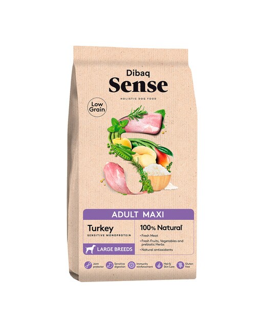 Dibaq Sense - Pienso para perros adultos grandes y gigantes Dibaq Sense pavo 12 kg