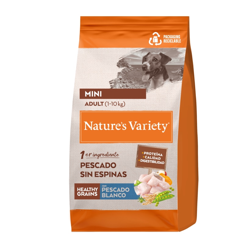 Nature’s Variety – Pienso para perros adultos minis Nature’s Variety Healthy Grains pescado blanco 1,5 Kg.