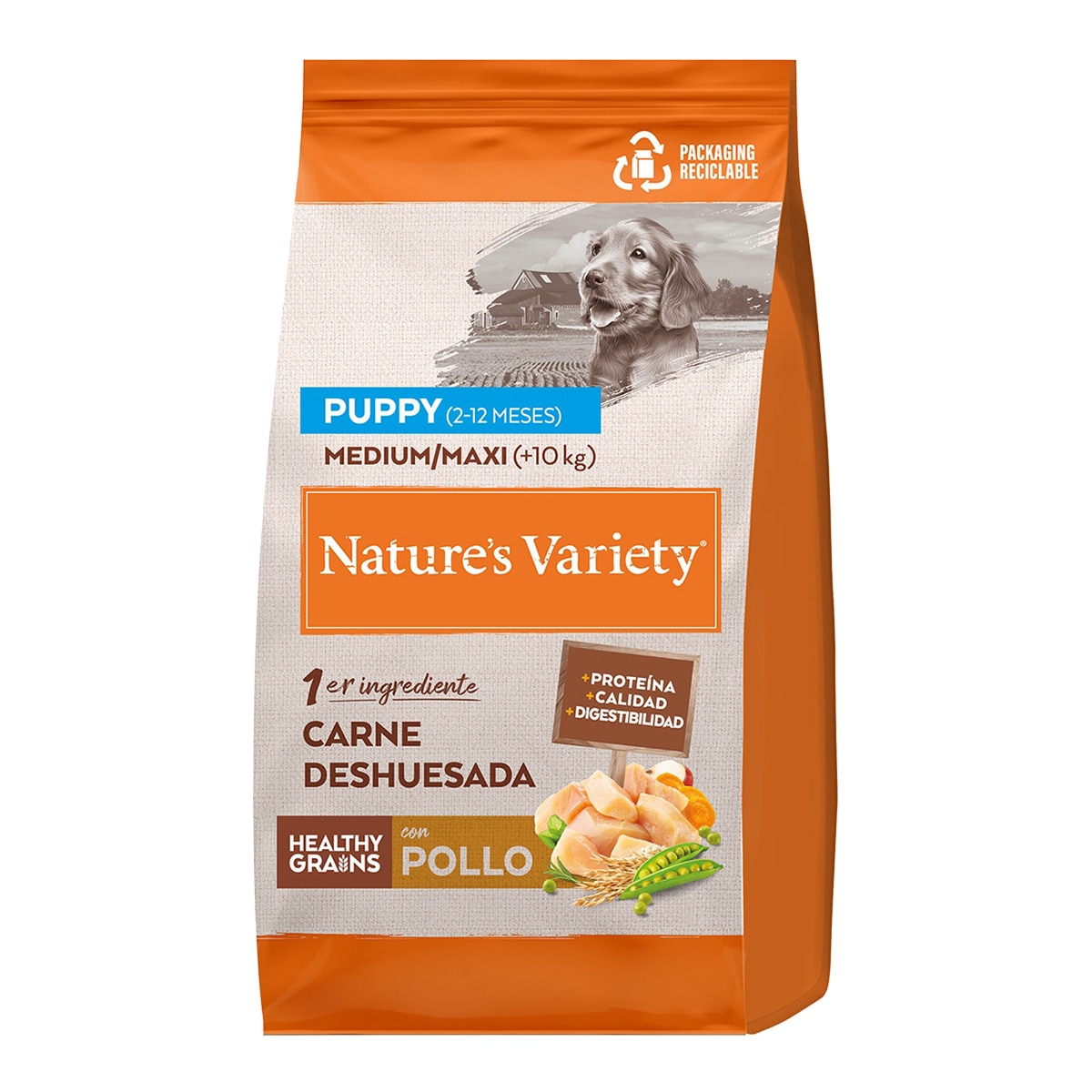 Nature's Variety - Pienso para perros cachorros medianos y grandes Healthy Grains Nature's Variety pollo