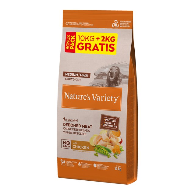 Pienso para perros adultos medianos y grandes Nature's Variety No Grain pollo