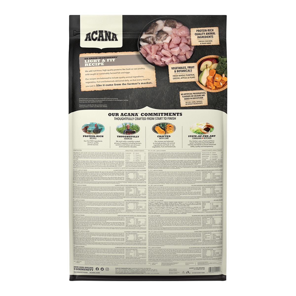 Pienso para perros adultos Light & fit Grain Free pollo Acana 2