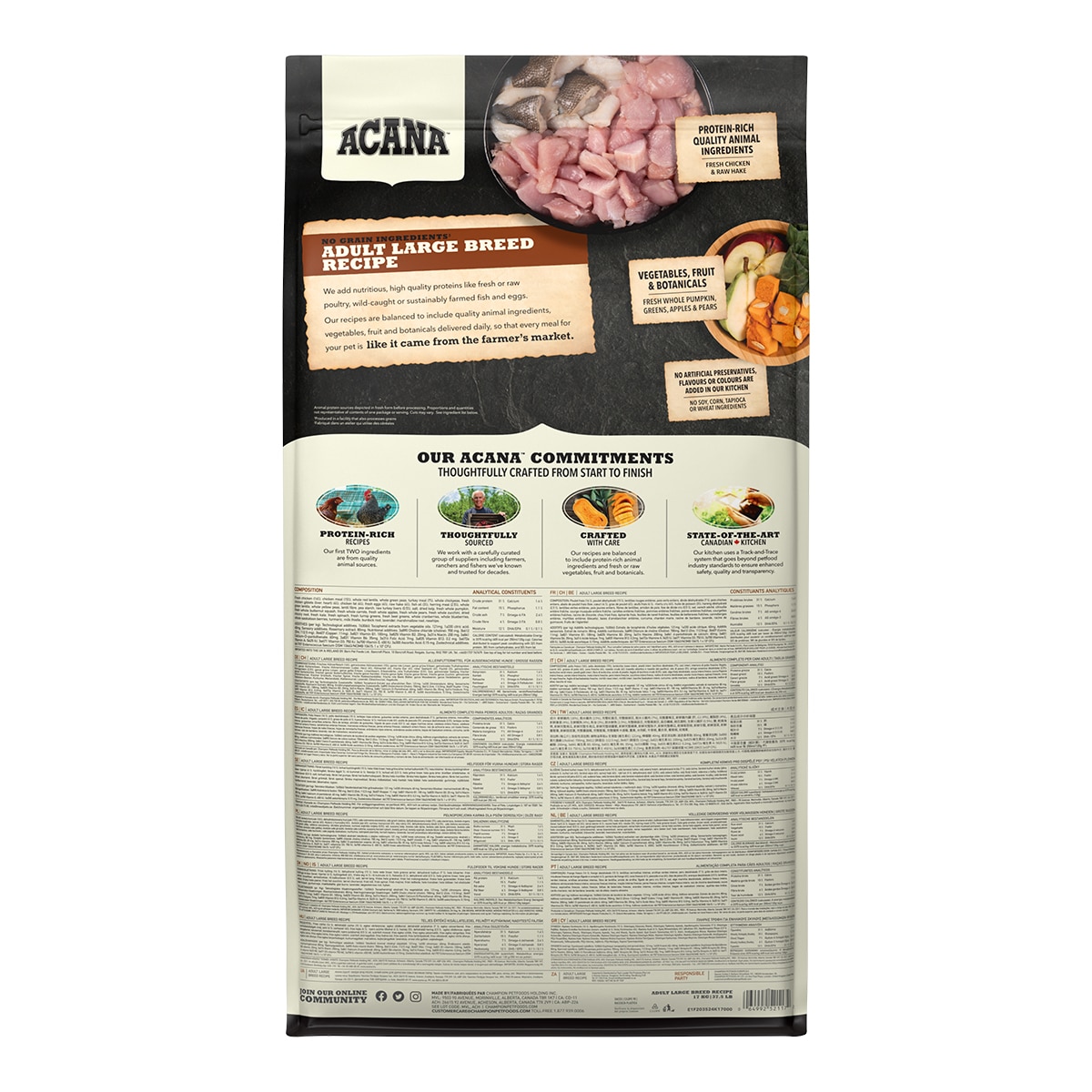 Pienso para perros adultos Grandes sabor pollo Acana 17 kg 2