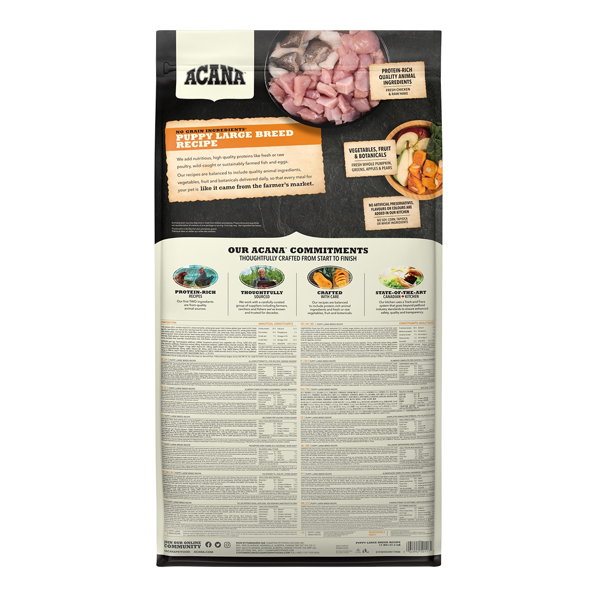 Pienso para perro Cachorro de raza grande sabor pollo Acana 17 kg 2