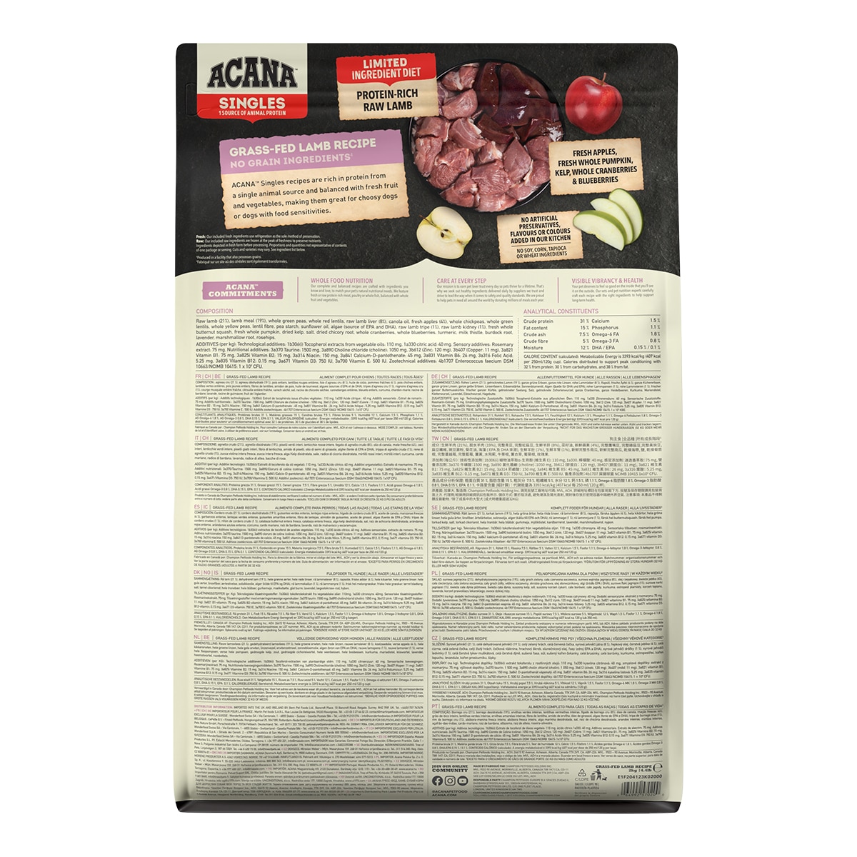 Pienso para perro Grass Fed Lamb sabor cordero Acana 2