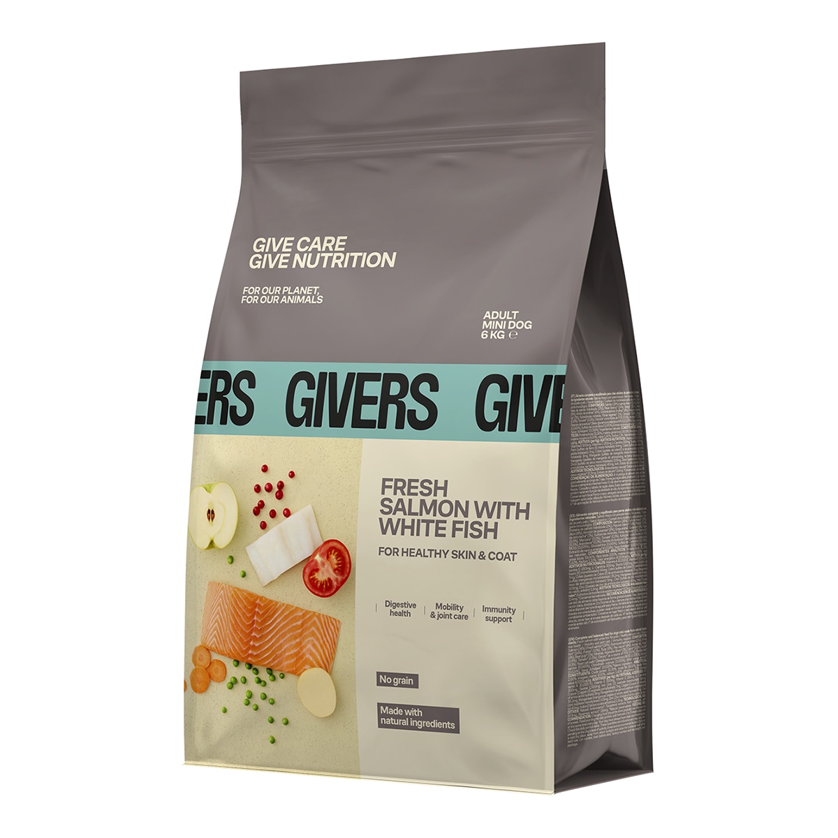 Pienso para perros adultos medianos y grandes Givers salmón fresco y pescado blanco 1