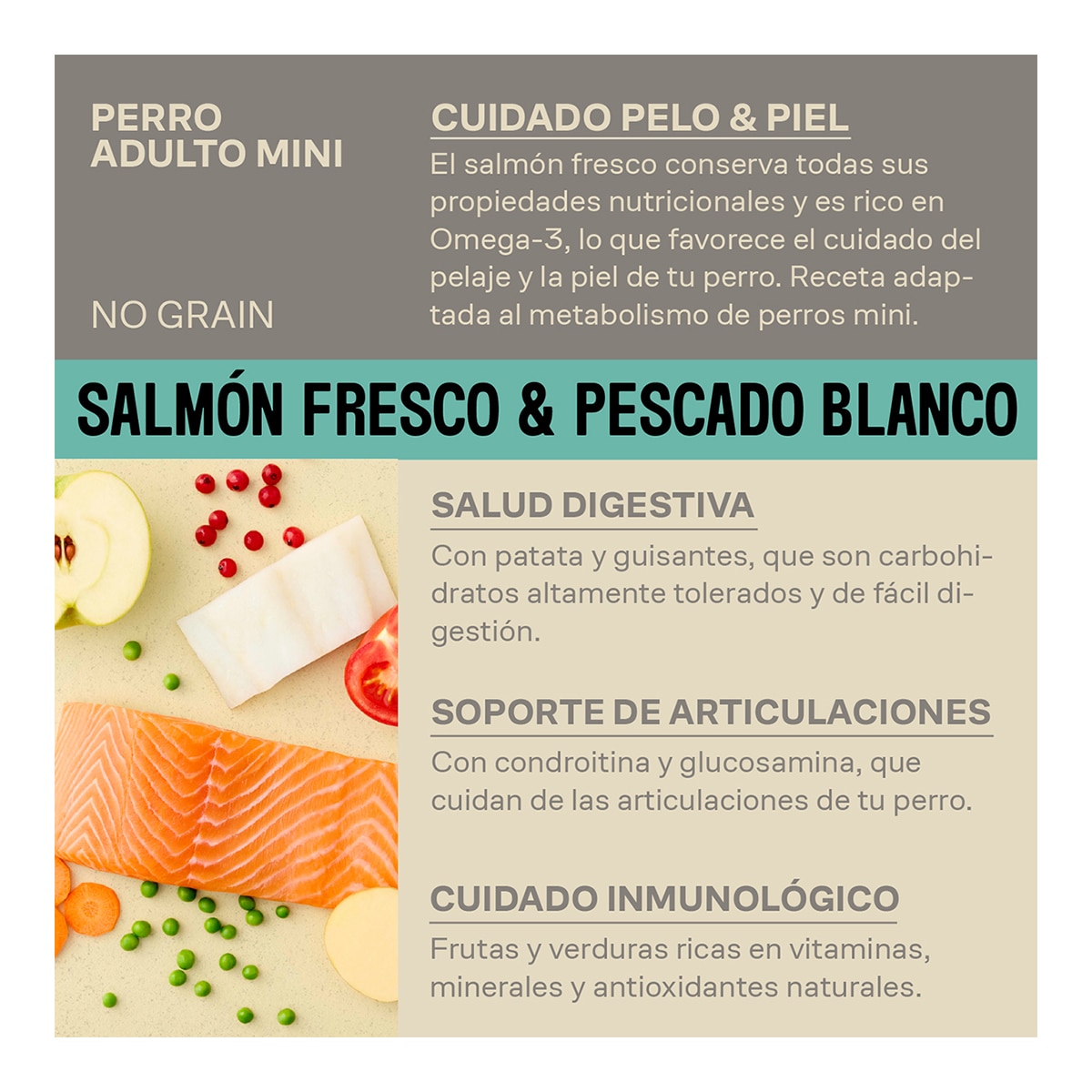 Pienso para perros adultos medianos y grandes Givers salmón fresco y pescado blanco 2