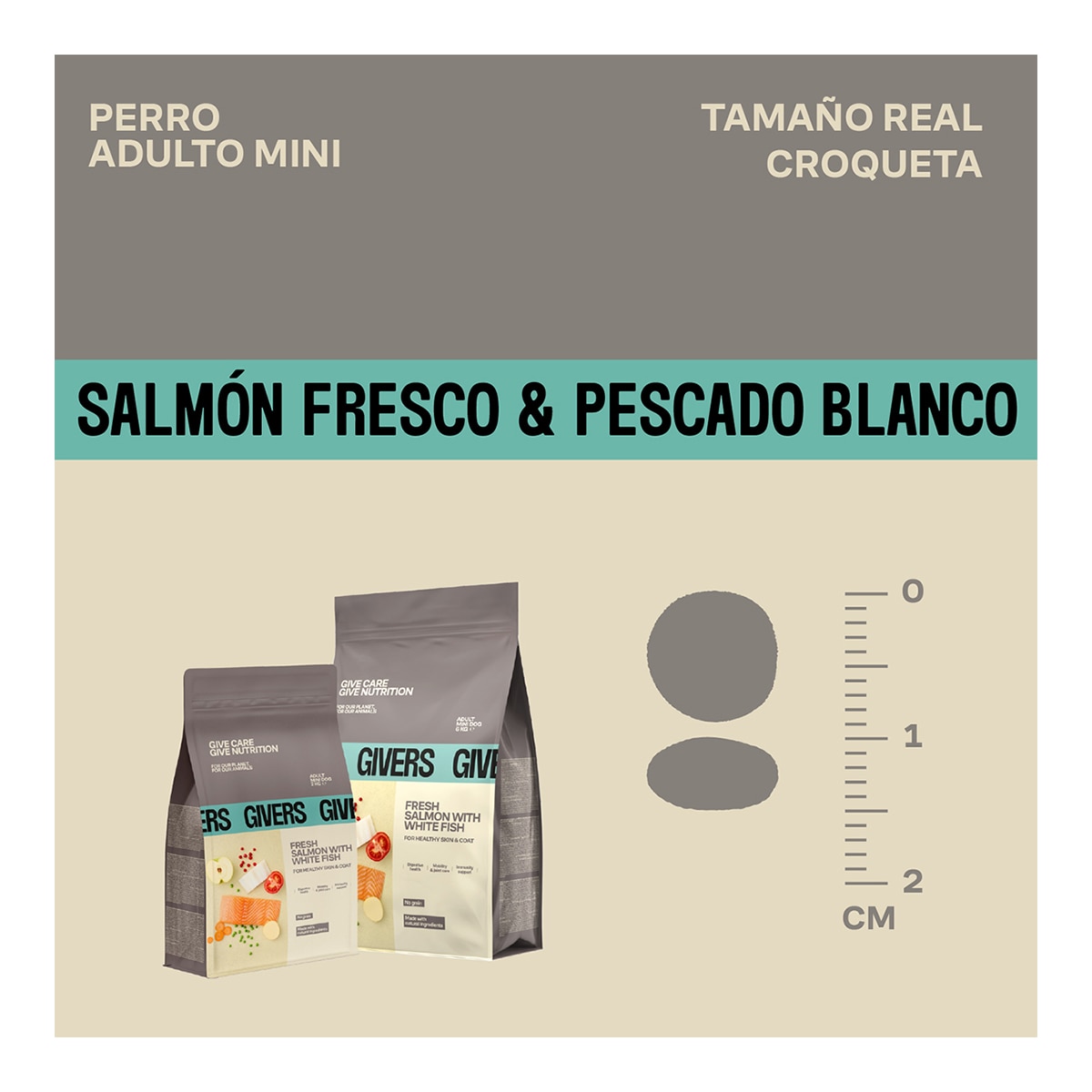Pienso para perros adultos medianos y grandes Givers salmón fresco y pescado blanco 4