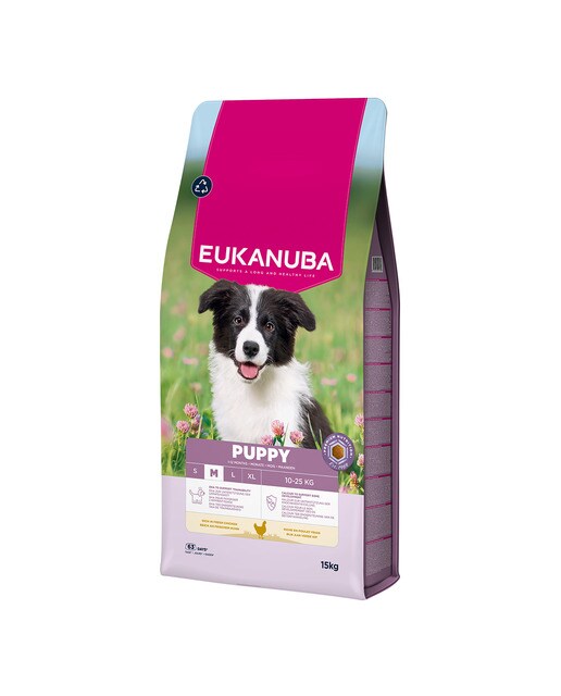 Imagen 0 de Pienso para perros cachorros medianos Eukanuba pollo fresco 15 kg