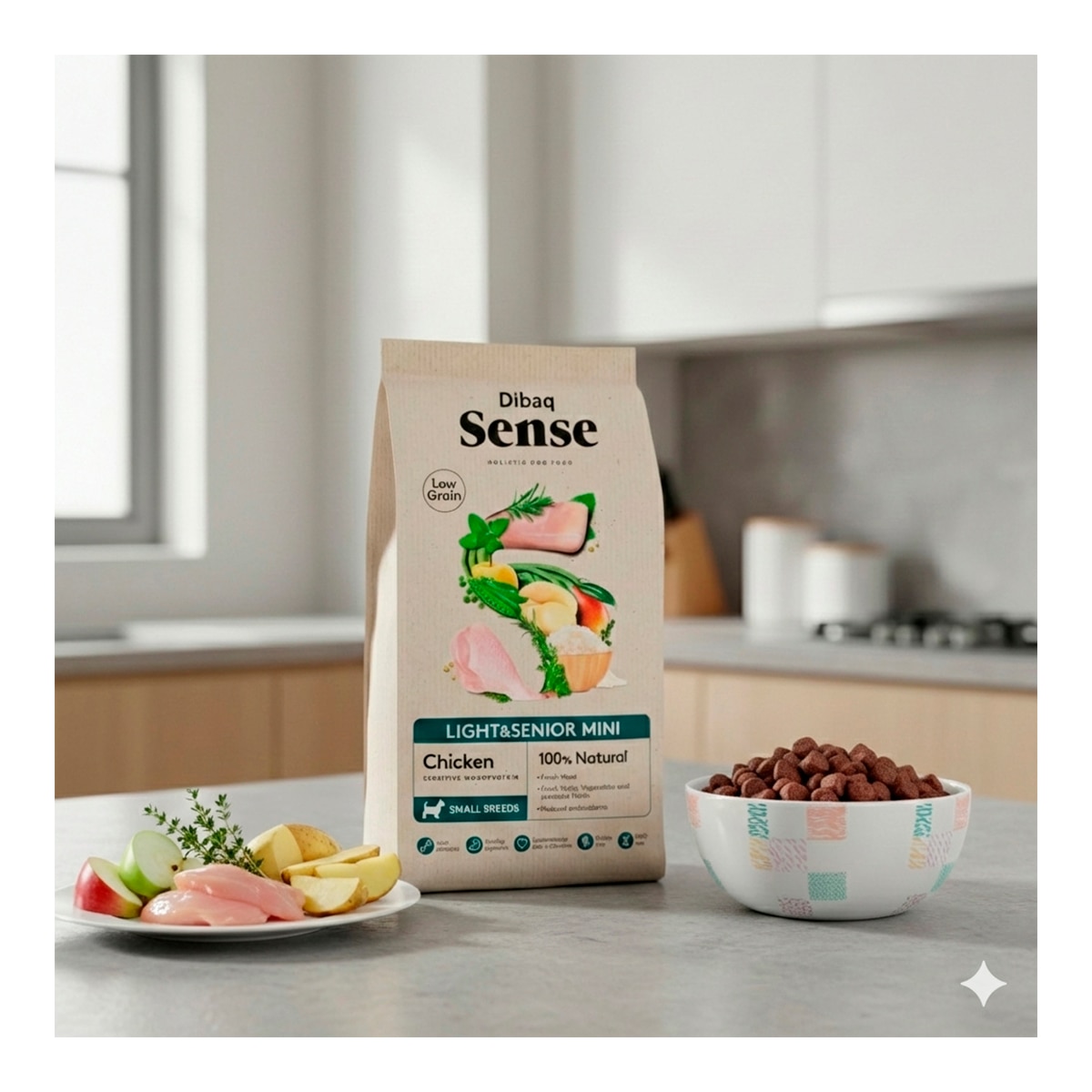 Pienso para perros sénior mini light Dibaq Sense pollo 2 kg 3