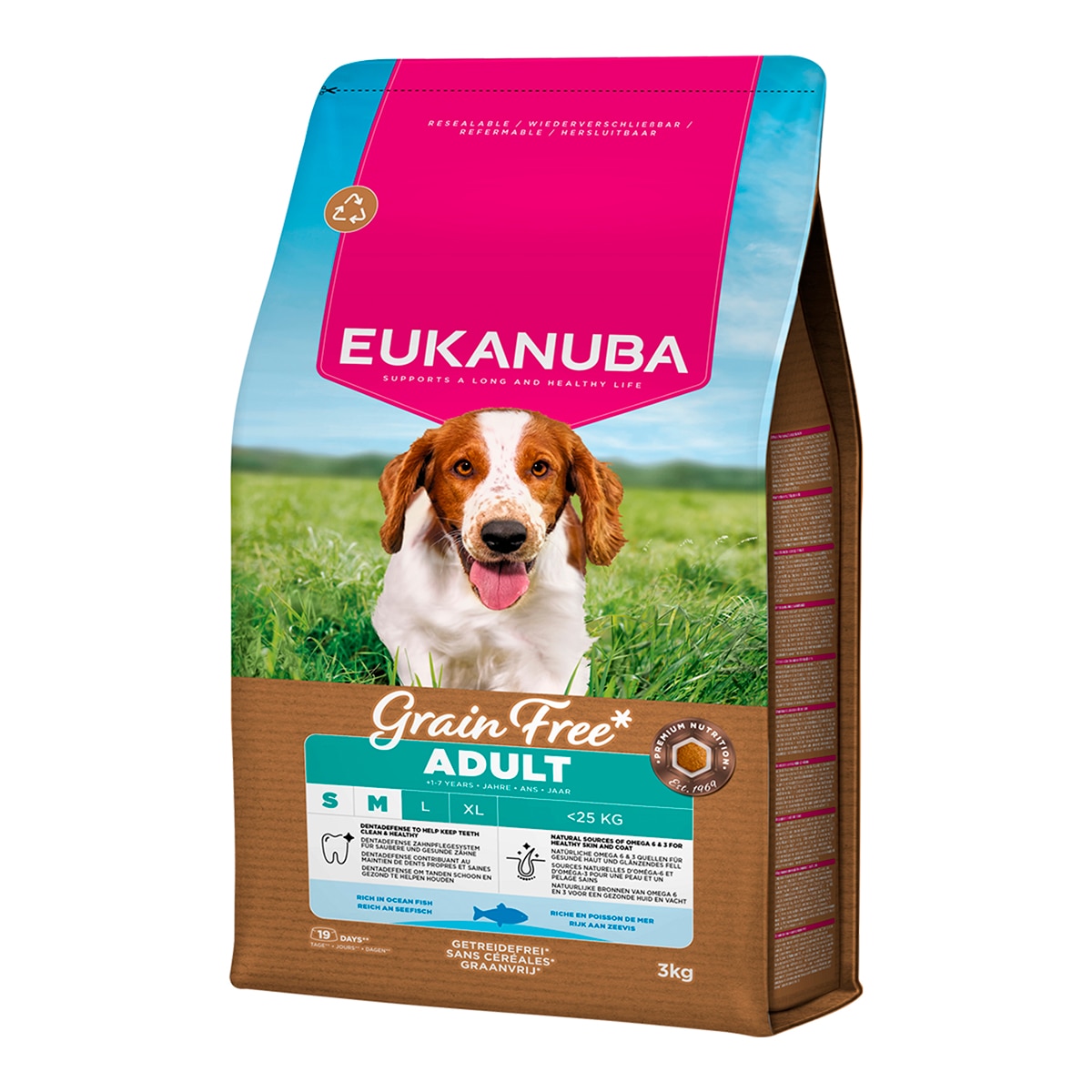 Imagen 0 de Pienso para perros adultos pequeños y medianos Eukanuba pescado azul grain free 3 kg