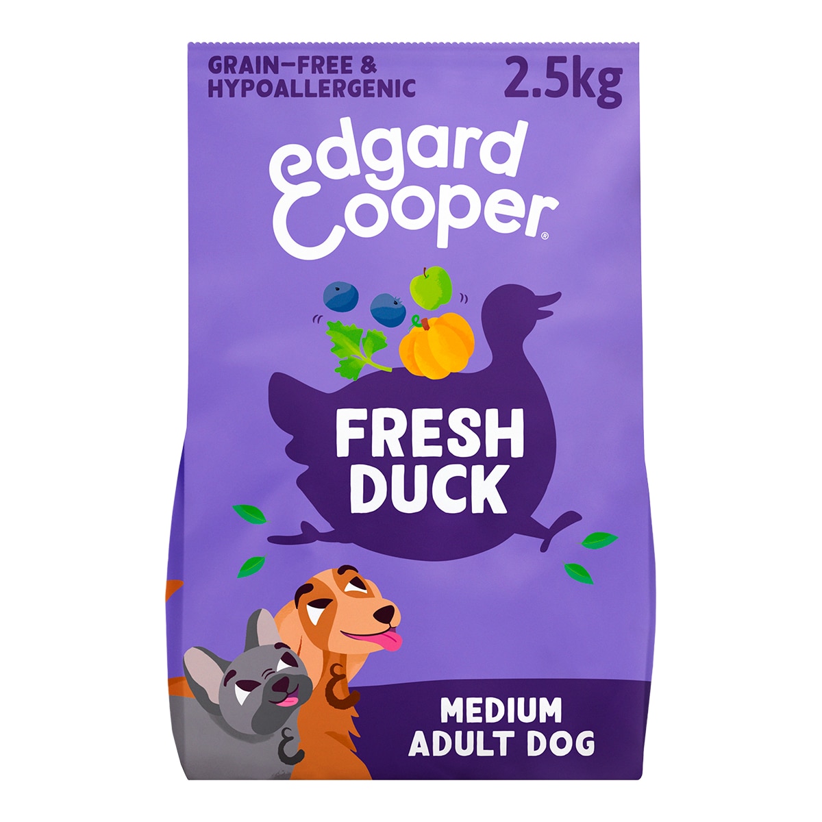 Pienso para perros adultos medianos sin cereales Edgard & Cooper pato 2,5 kg 1