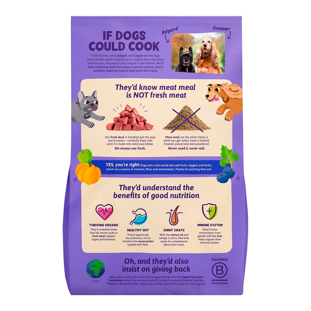 Pienso para perros adultos medianos sin cereales Edgard & Cooper pato 2,5 kg 2