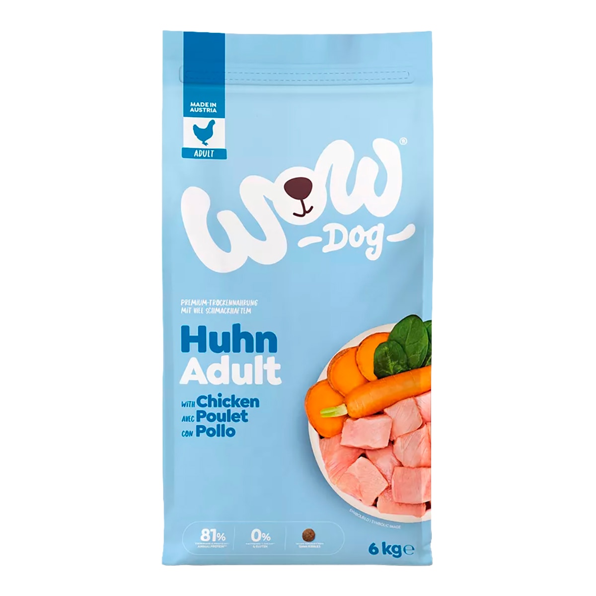 Wow - Pienso para perros adultos Wow pollo, espinacas y arándanos