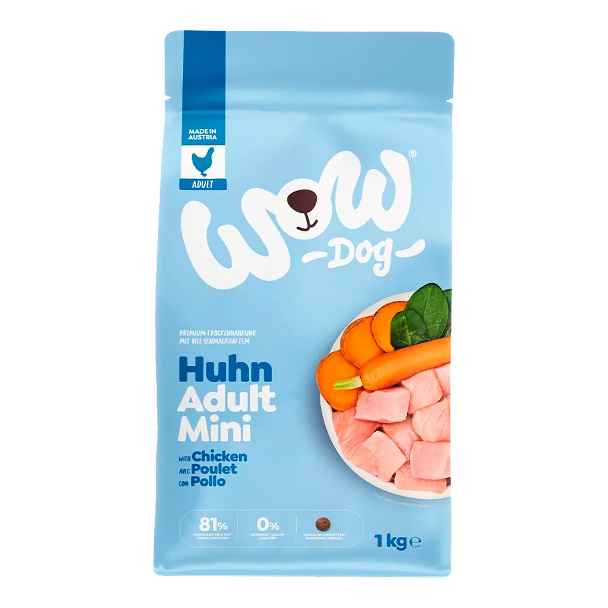 Wow - Pienso para perros adultos Wow pollo, espinacas y arándanos