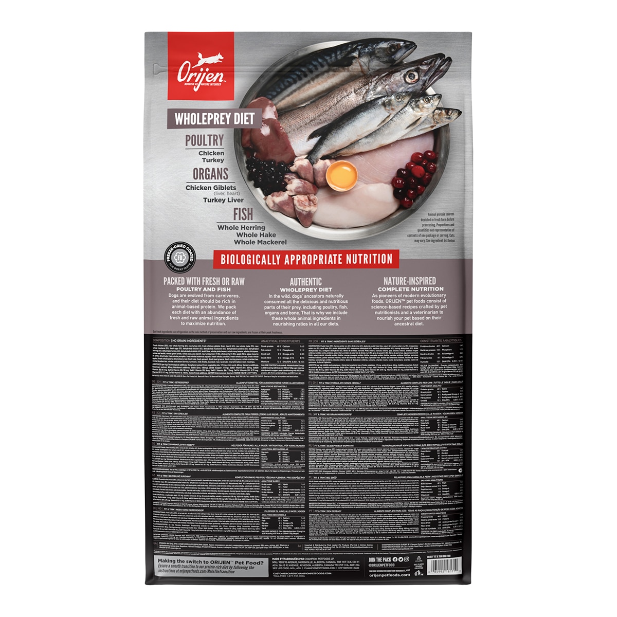 Pienso para perros adultos Fit & Trim sabor pollo, pavo y pescado Orijen 11,4 kg 2