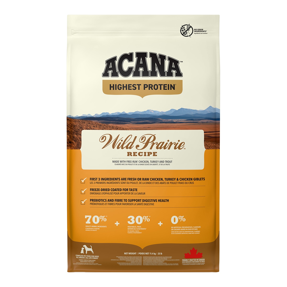 Imagen 0 de Pienso para perros adultos Regionals Wild Prairie sabor pollo y pavo Acana 11,4 kg