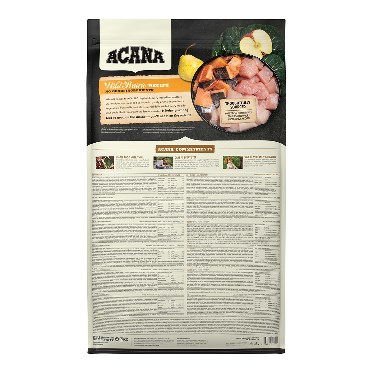 Pienso para perros adultos Regionals Wild Prairie sabor pollo y pavo Acana 11,4 kg 2