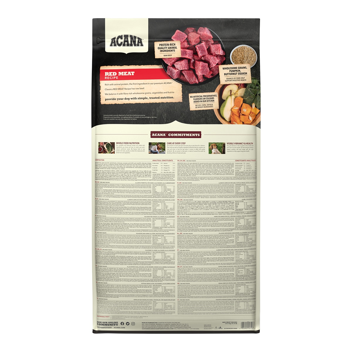 Pienso para perros adultos Red Meat sabor carnes rojas Acana 2