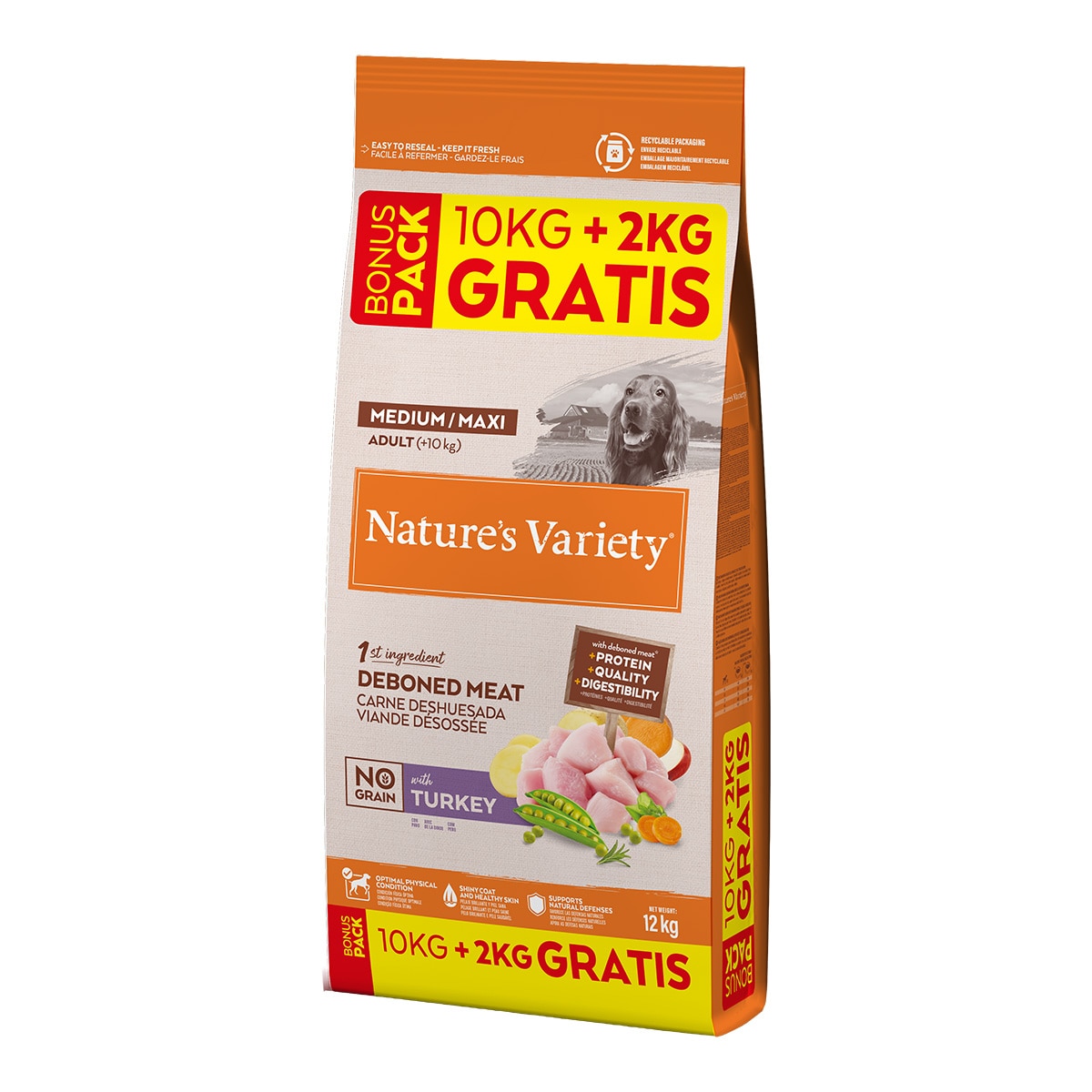 Imagen 1 de Pienso para perros adultos sabor pavo Natures Variety 10 +2 kg