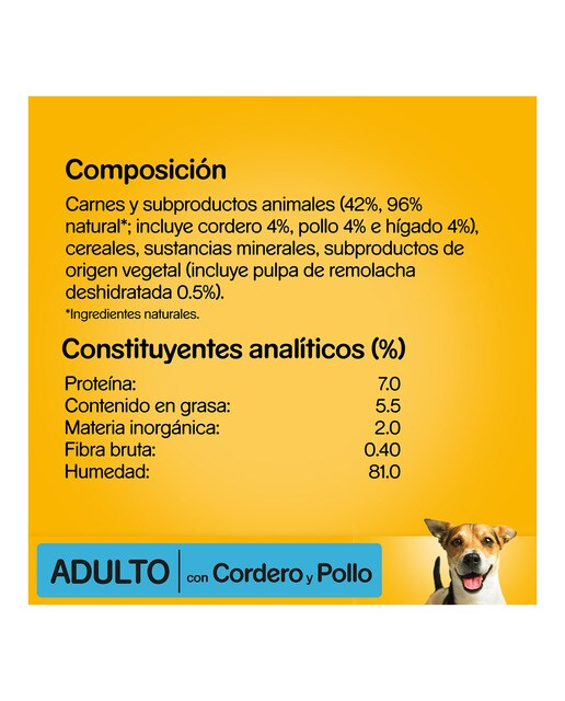 Comida húmeda para perros adultos Pedigree paté pollo y cordero 300 g 2
