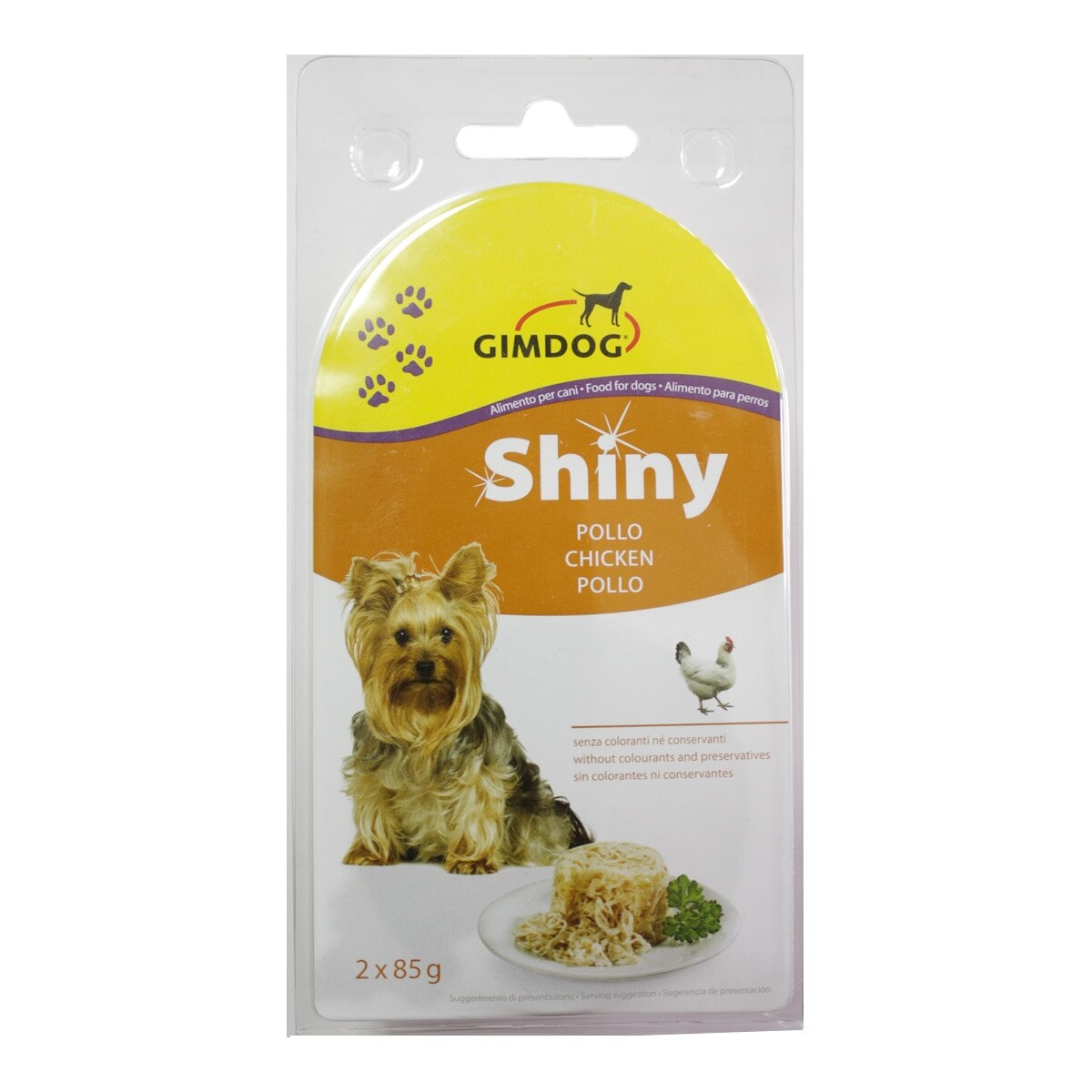 Gimdog - Comida húmeda para perros Gim Shiny gelatina pollo 2 x 85 g